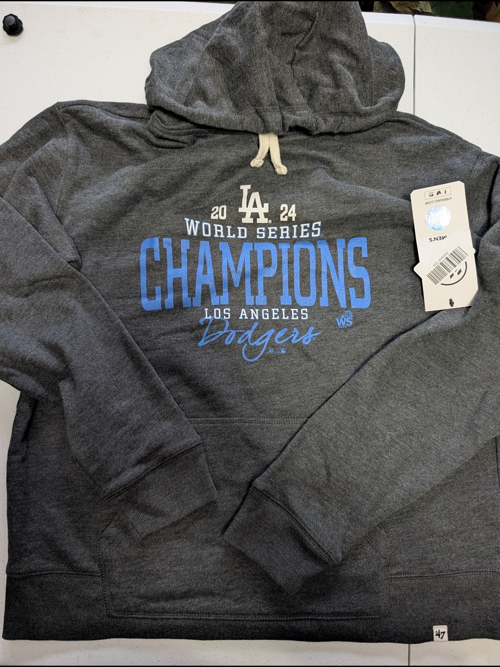 47 Los Angeles Dodgers Charcoal Hoodie with Blue Graphics